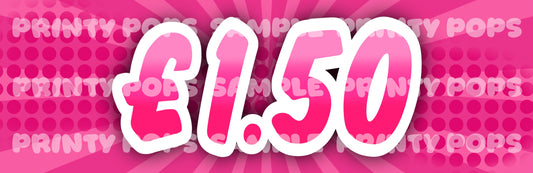 £ Pound - Printed Price Face Painting Menu Card