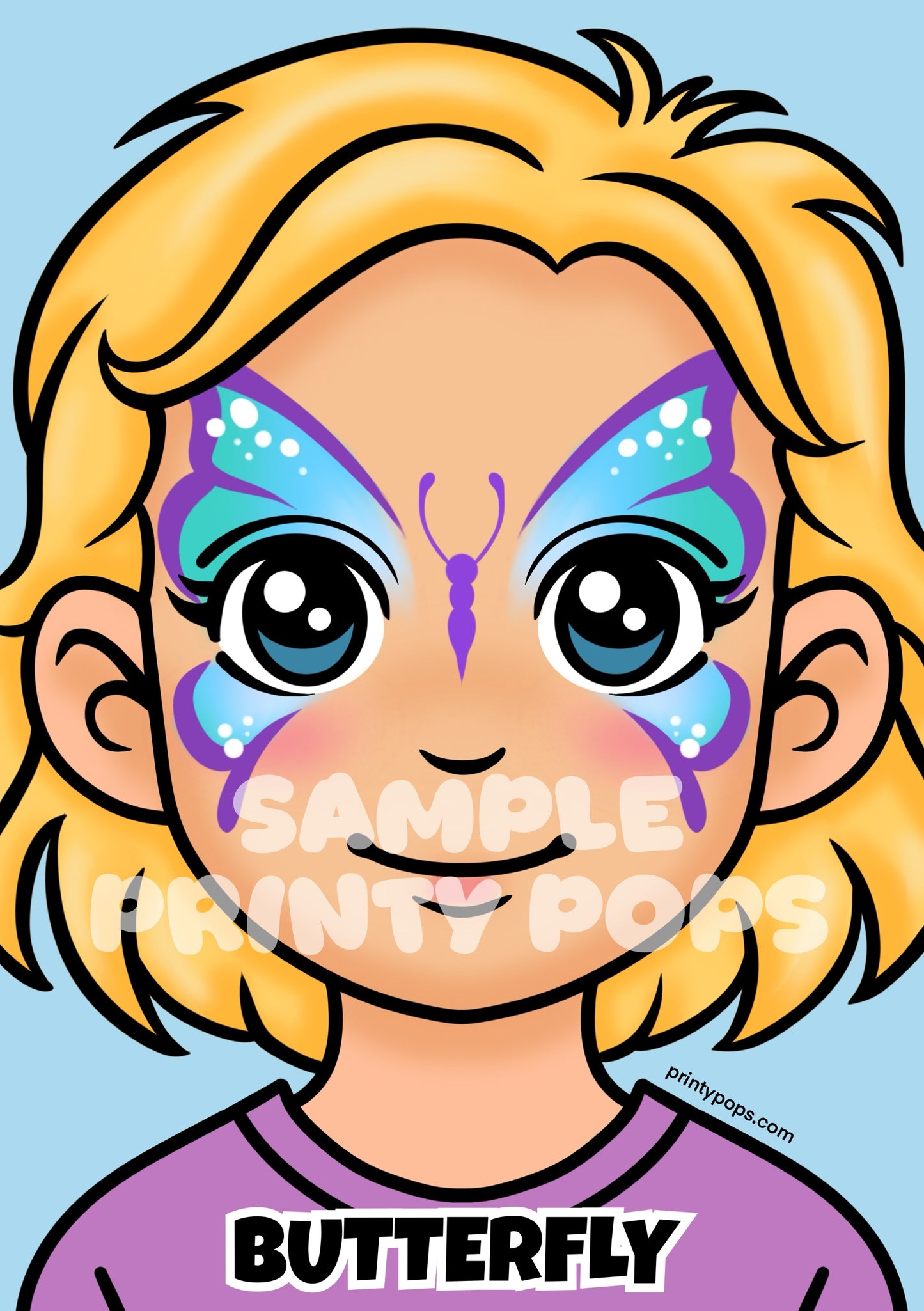 Butterfly - Printed Face Painting Menu Card