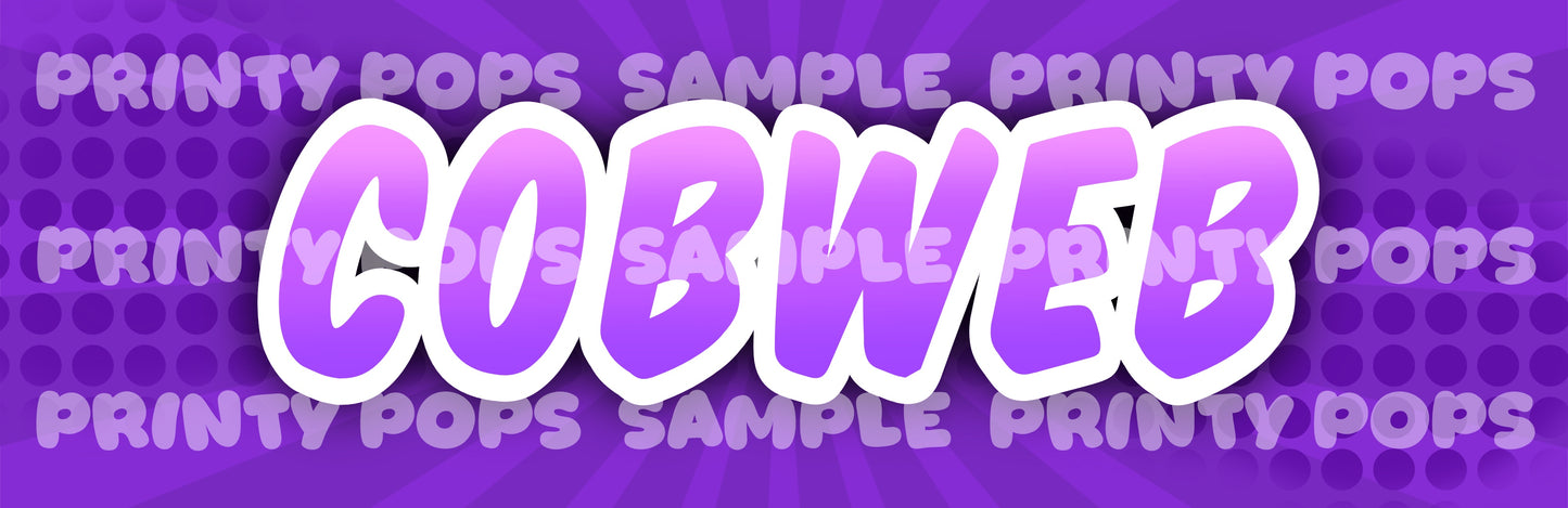 Cobweb - DIGITAL Word Face Painting Menu Card