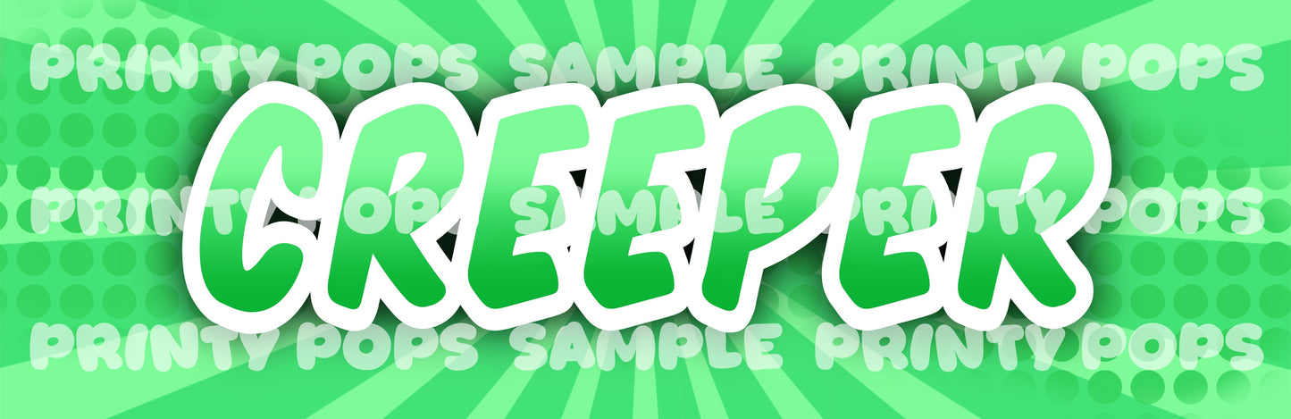 Creeper - Printed Word Face Painting Menu Card