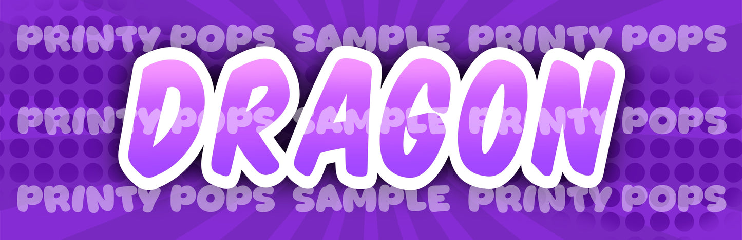 Dragon - Printed Word Face Painting Menu Card