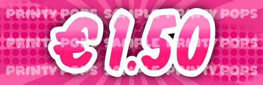 € Euro - Printed Price Face Painting Menu Card