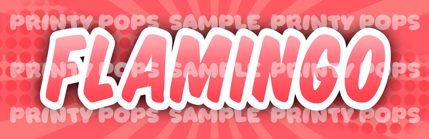 Flamingo - Printed Word Face Painting Menu Card