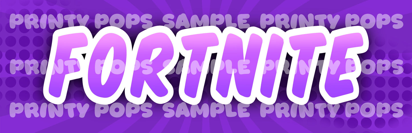 Fortnite - Printed Word Face Painting Menu Card