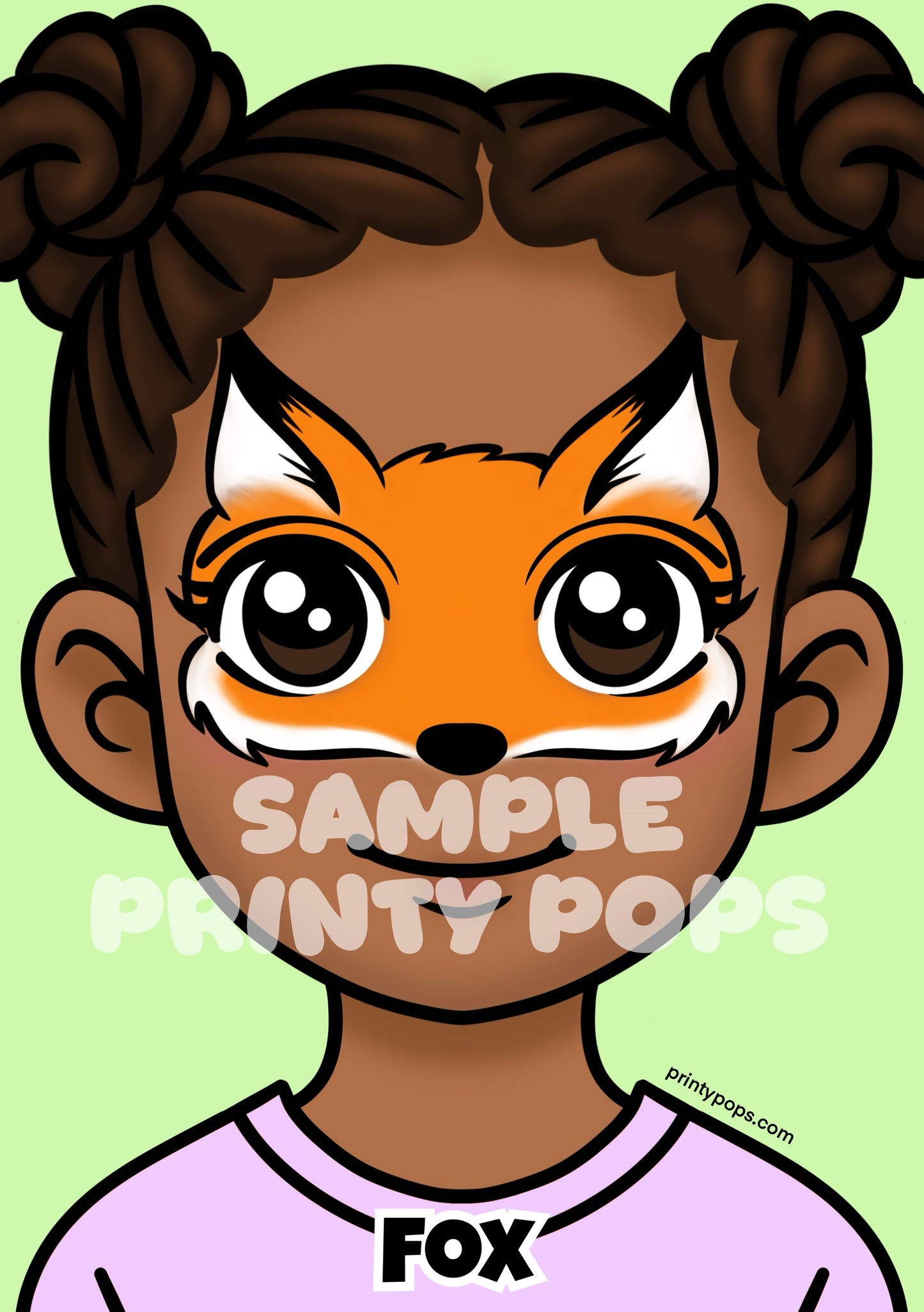 Fox - Printed Face Painting Menu Card