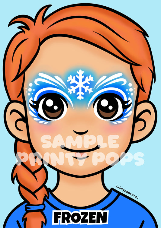Frozen - Printed Face Painting Menu Card