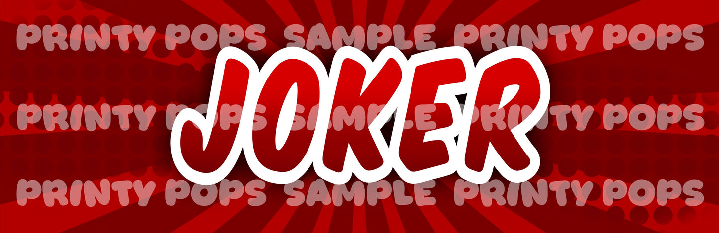 Joker - DIGITAL Word Face Painting Menu Card