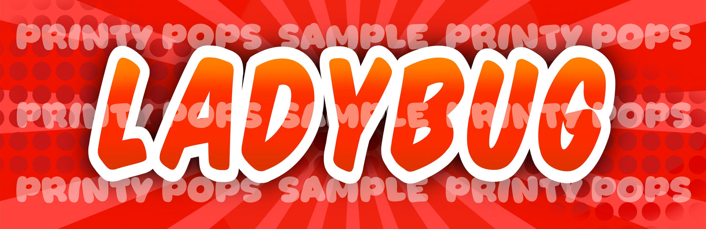 Ladybug - DIGITAL Word Face Painting Menu Card