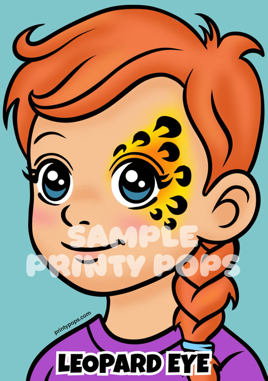 Leopard Eye - Printed Face Painting Menu Card