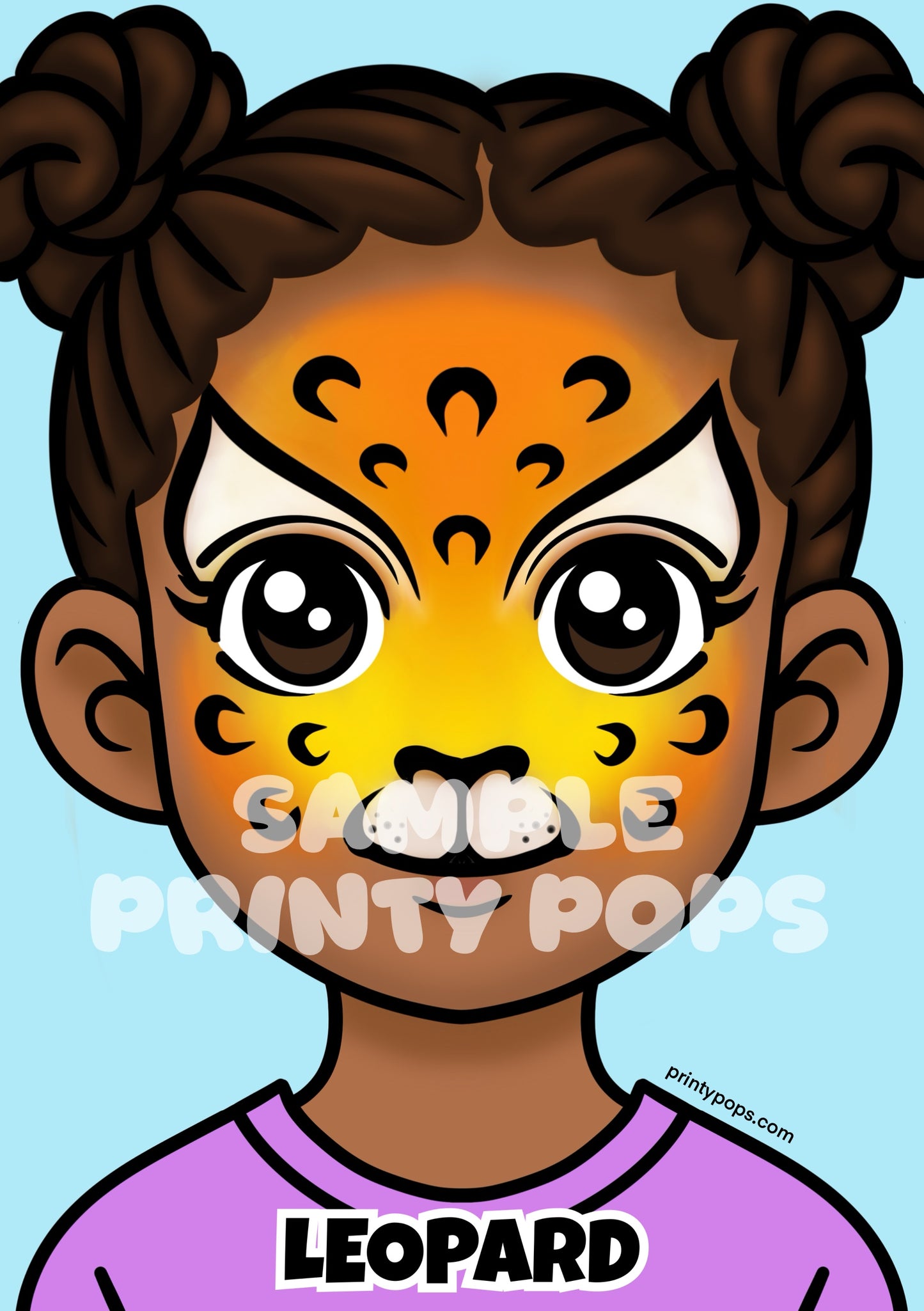 Leopard - Printed Face Painting Menu Card