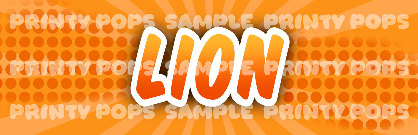 Lion - Printed Word Face Painting Menu Card