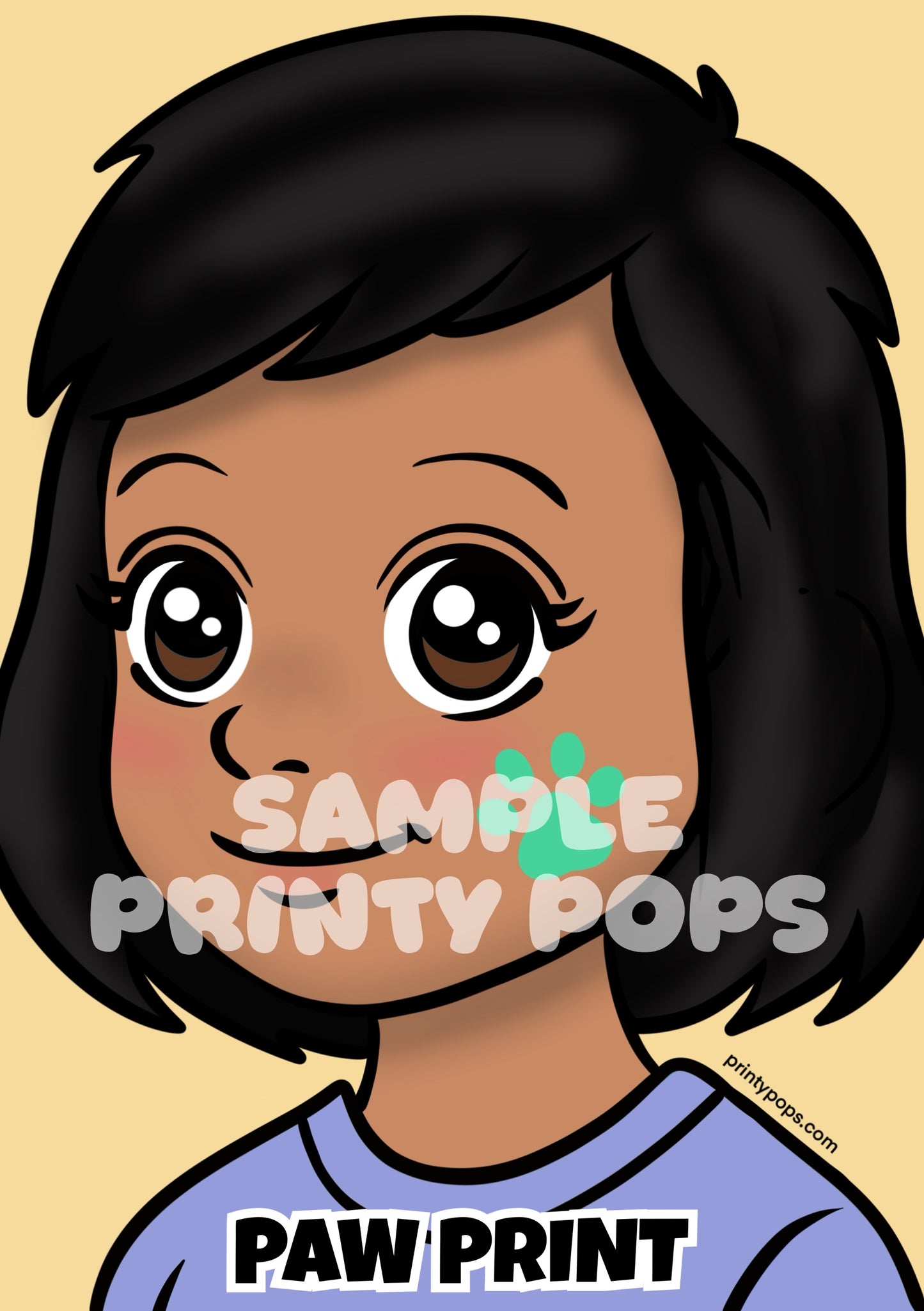 Paw Print - Printed Face Painting Menu Card