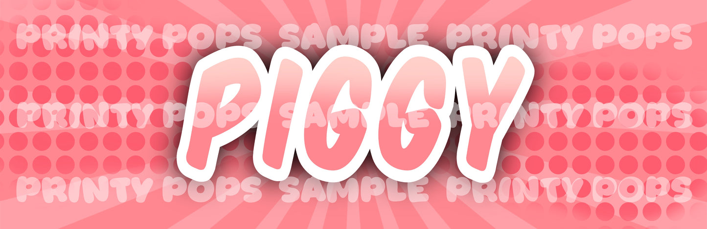 Piggy - Printed Word Face Painting Menu Card