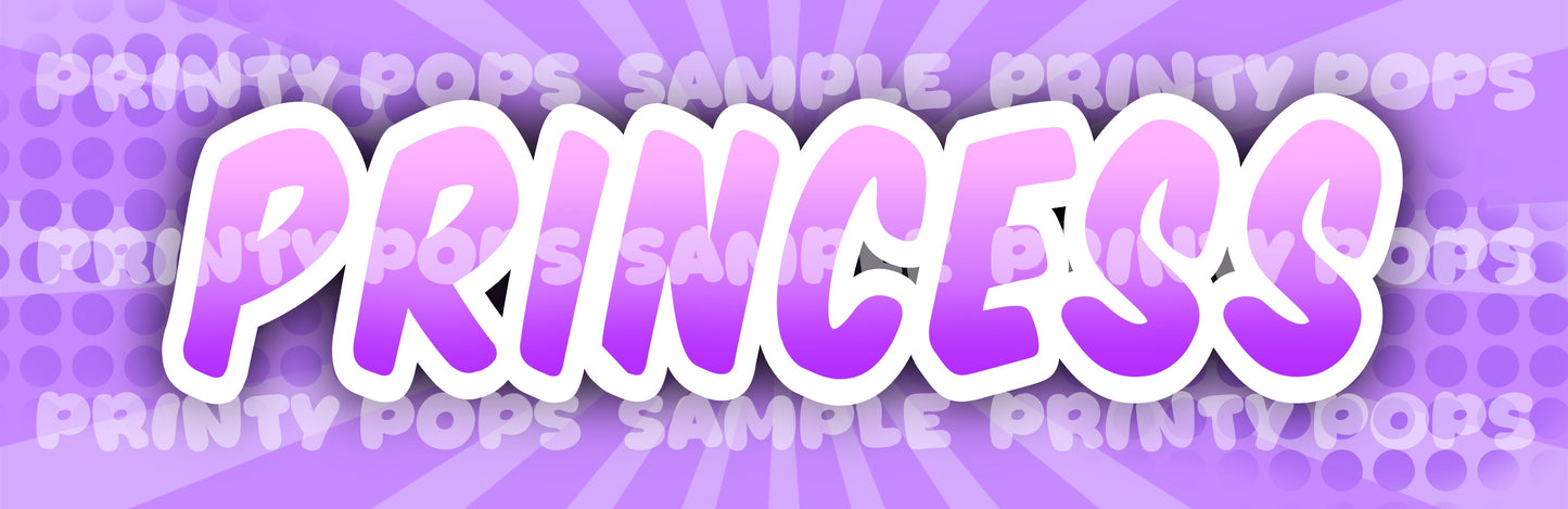 Princess - Printed Word Face Painting Menu Card