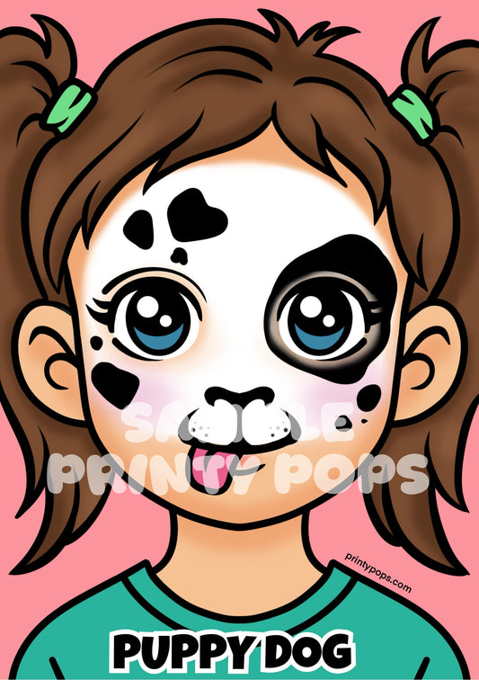 Puppy Dog - Printed Face Painting Menu Card