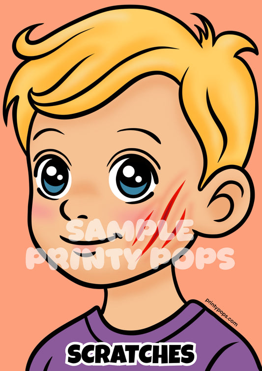 Scratches - Printed Face Painting Menu Card