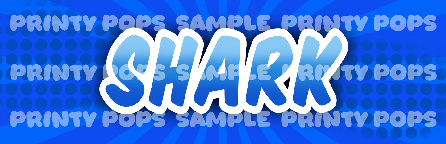 Shark - Printed Word Face Painting Menu Card