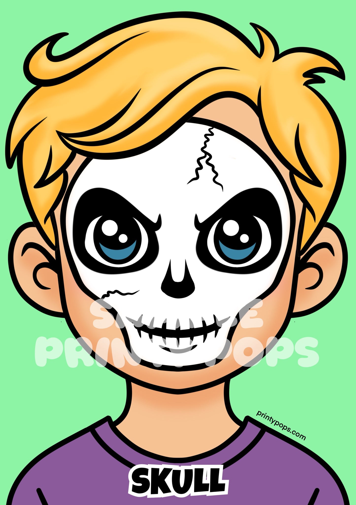 Skull - Printed Face Painting Menu Card