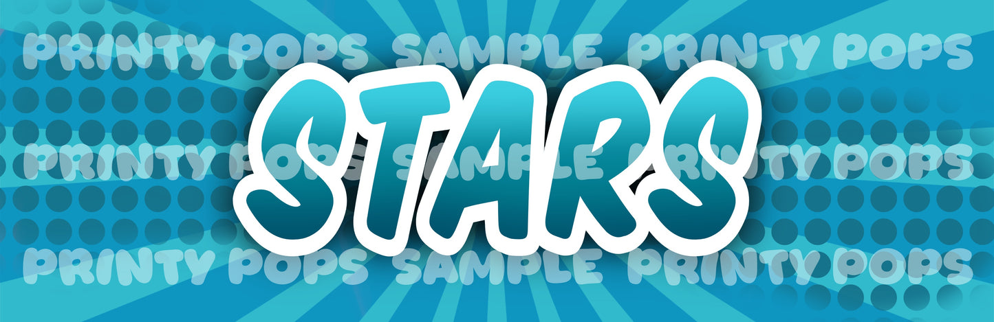 Stars - Printed Word Face Painting Menu Card