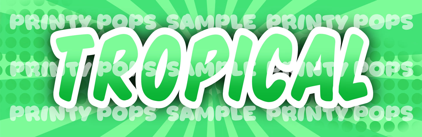 Tropical - DIGITAL Word Face Painting Menu Card