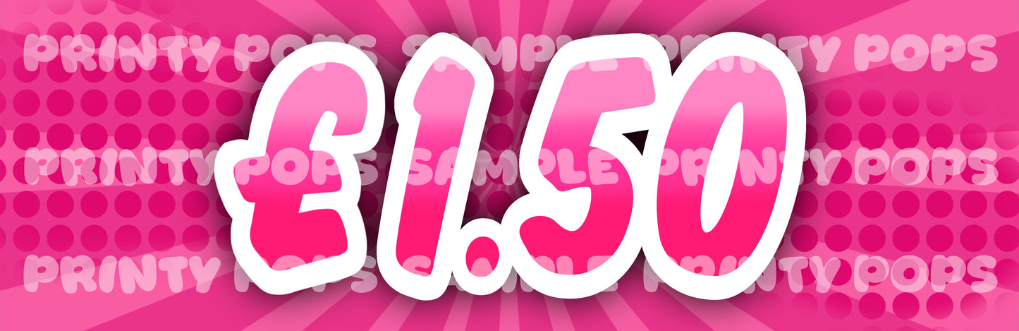 £ Pound - DIGITAL Price Face Painting Menu Card