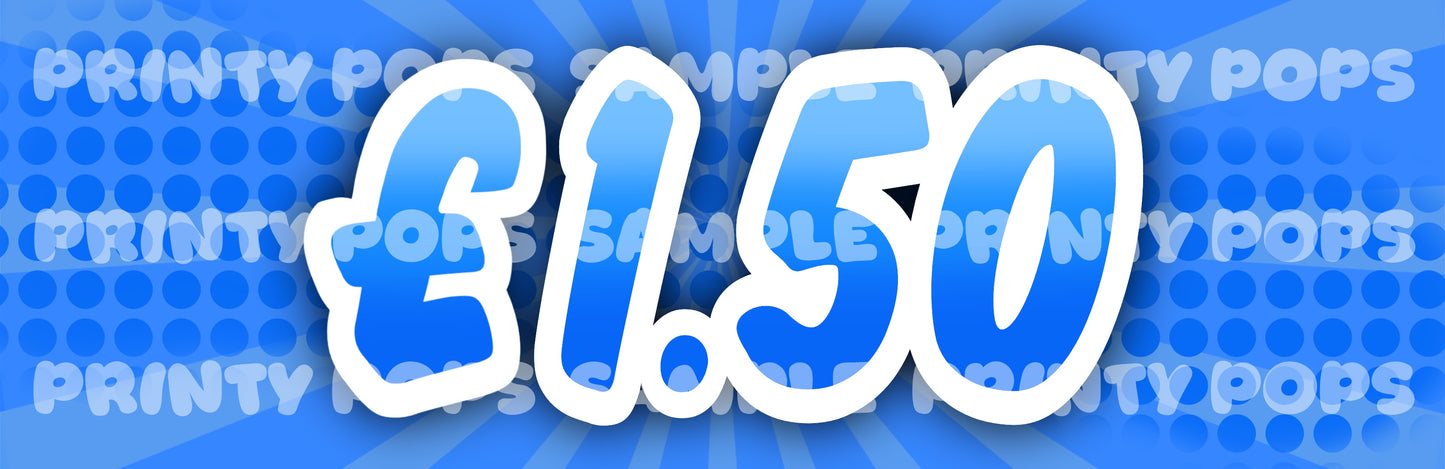 £ Pound - DIGITAL Price Face Painting Menu Card