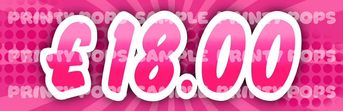 £ Pound - DIGITAL Price Face Painting Menu Card