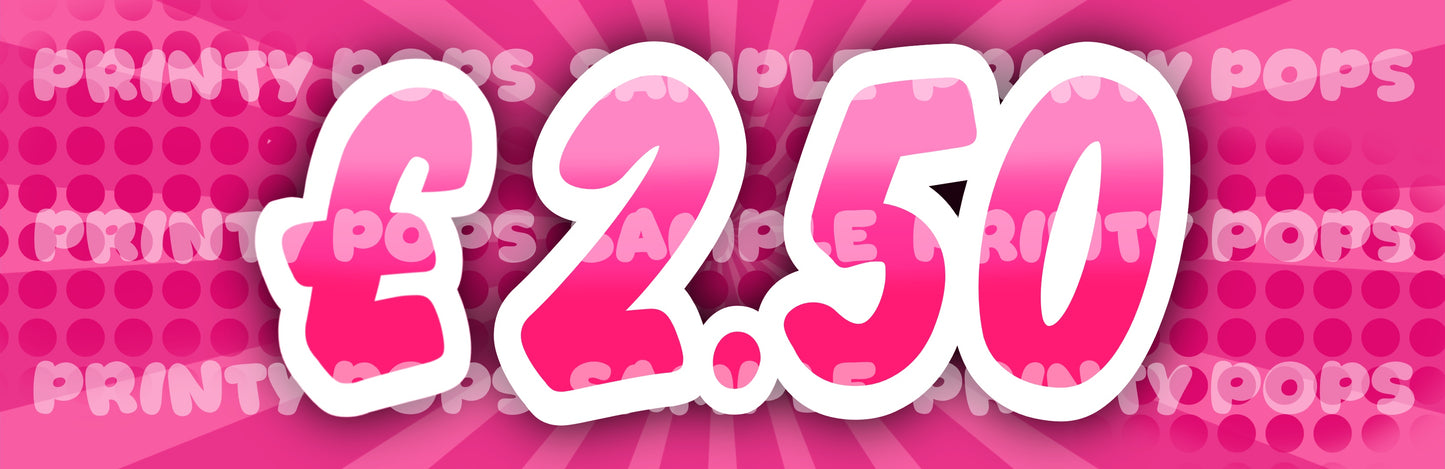 £ Pound - DIGITAL Price Face Painting Menu Card