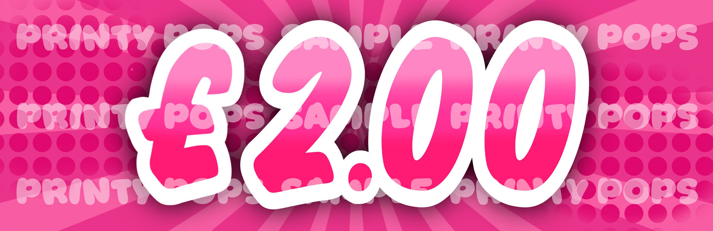 £ Pound - DIGITAL Price Face Painting Menu Card