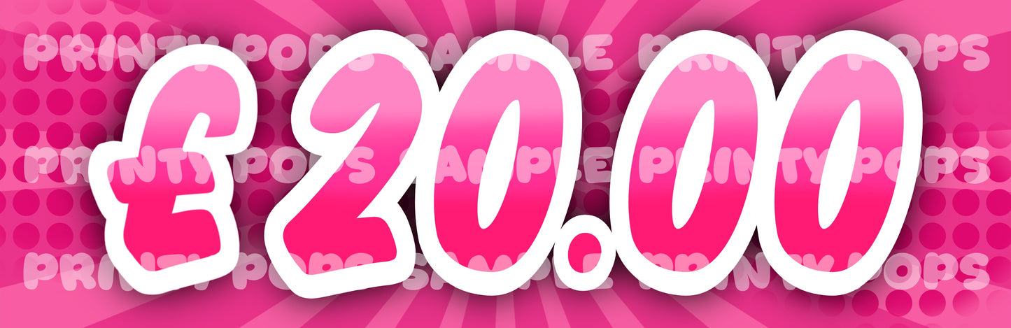 £ Pound - DIGITAL Price Face Painting Menu Card