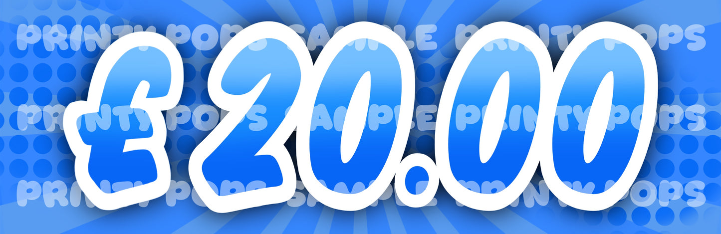 £ Pound - DIGITAL Price Face Painting Menu Card