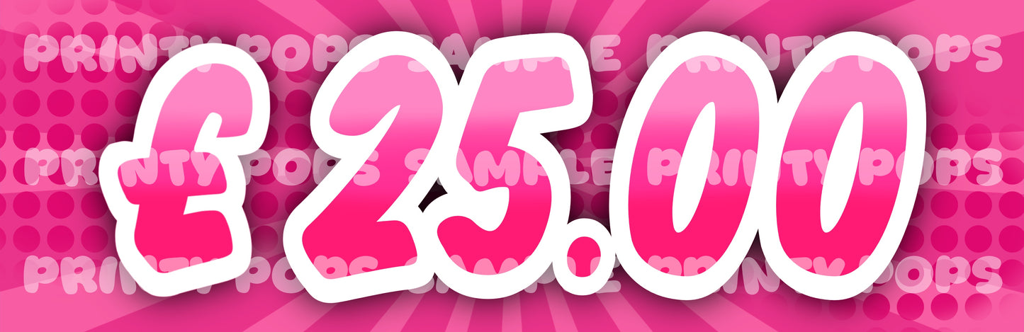 £ Pound - DIGITAL Price Face Painting Menu Card