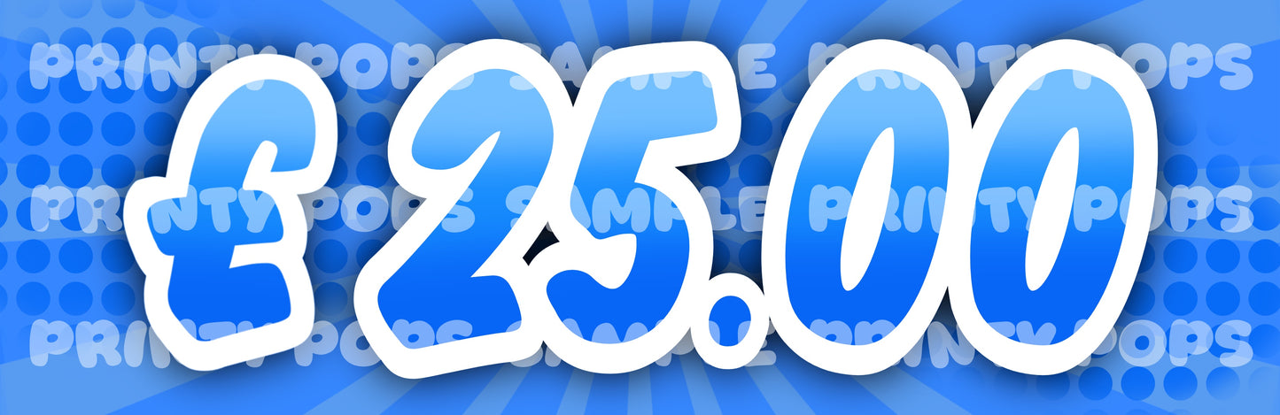 £ Pound - DIGITAL Price Face Painting Menu Card