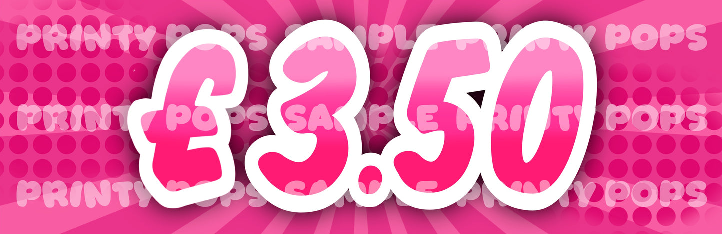 £ Pound - DIGITAL Price Face Painting Menu Card