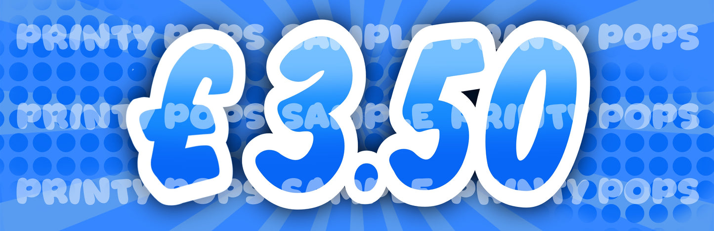 £ Pound - DIGITAL Price Face Painting Menu Card