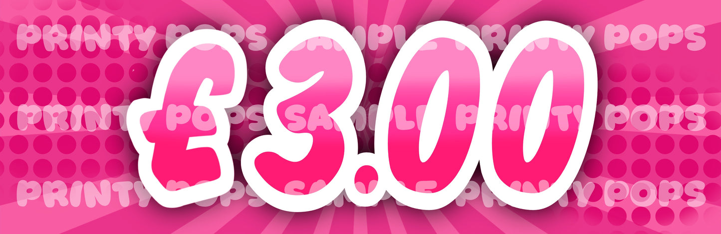 £ Pound - DIGITAL Price Face Painting Menu Card