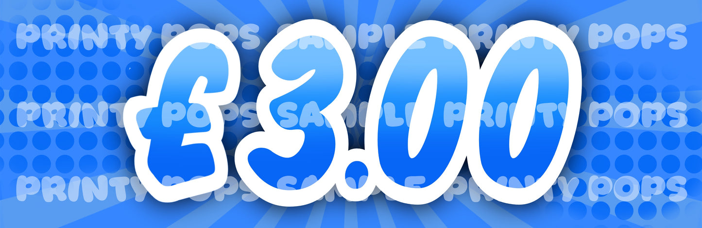 £ Pound - DIGITAL Price Face Painting Menu Card