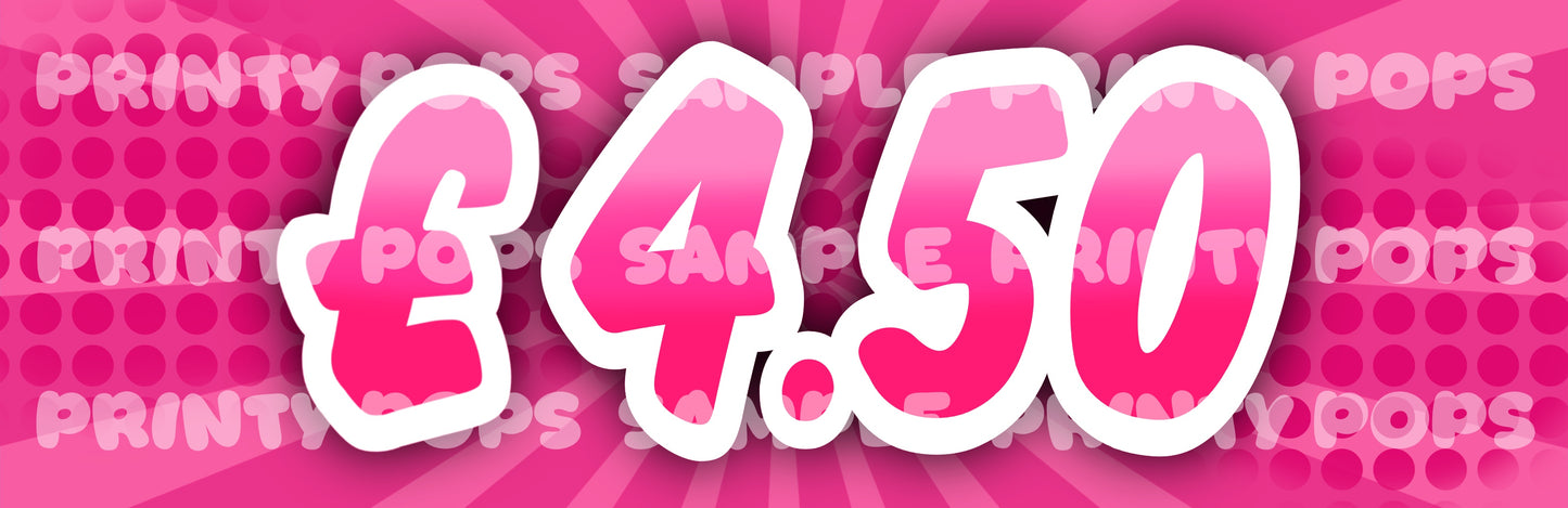 £ Pound - DIGITAL Price Face Painting Menu Card