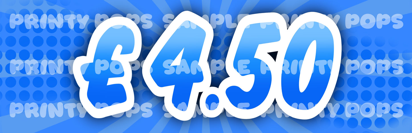 £ Pound - DIGITAL Price Face Painting Menu Card