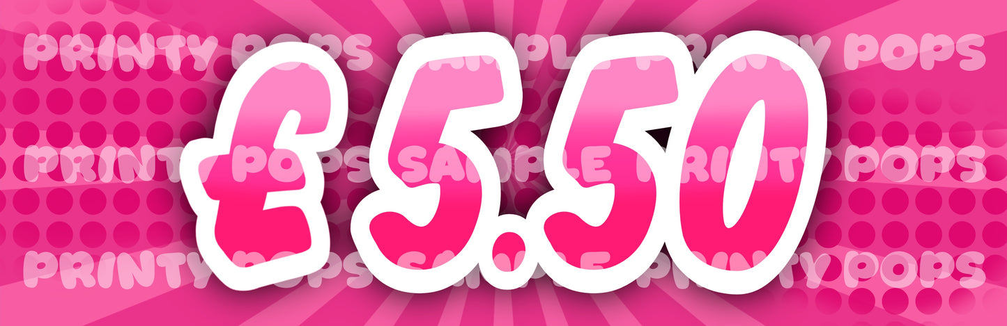 £ Pound - DIGITAL Price Face Painting Menu Card