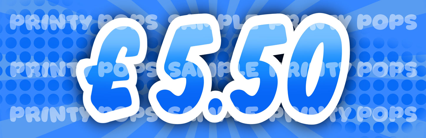 £ Pound - DIGITAL Price Face Painting Menu Card