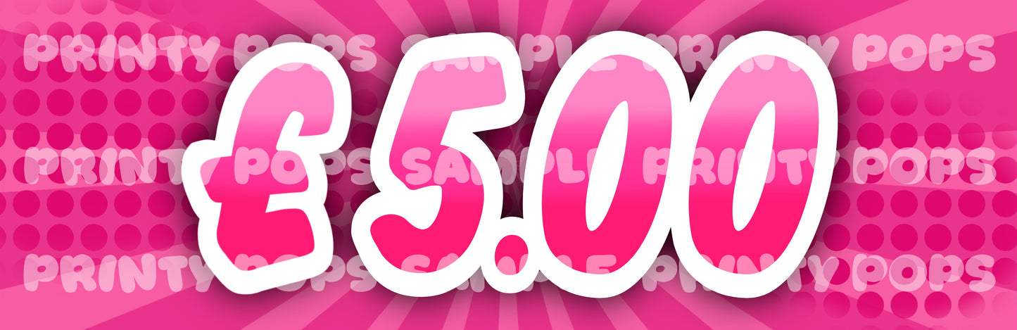 £ Pound - DIGITAL Price Face Painting Menu Card