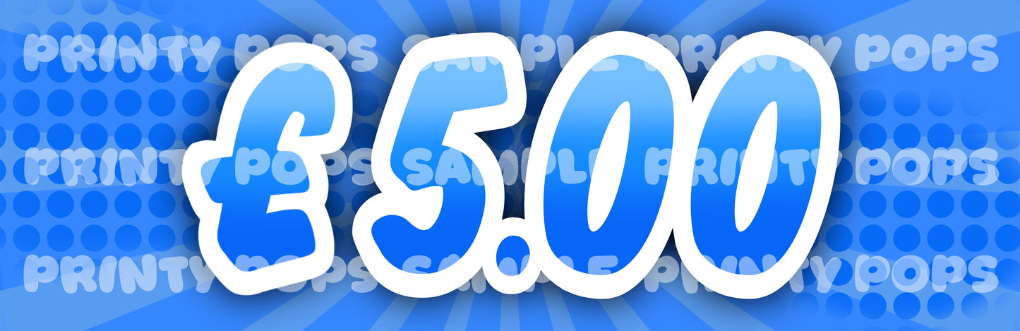 £ Pound - DIGITAL Price Face Painting Menu Card