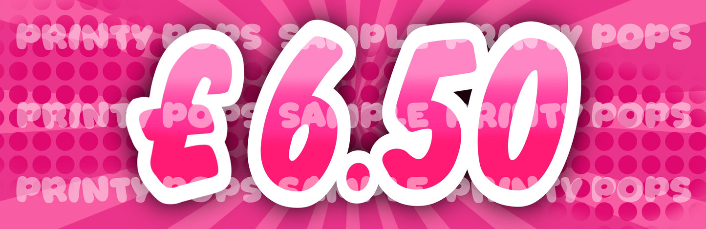 £ Pound - DIGITAL Price Face Painting Menu Card