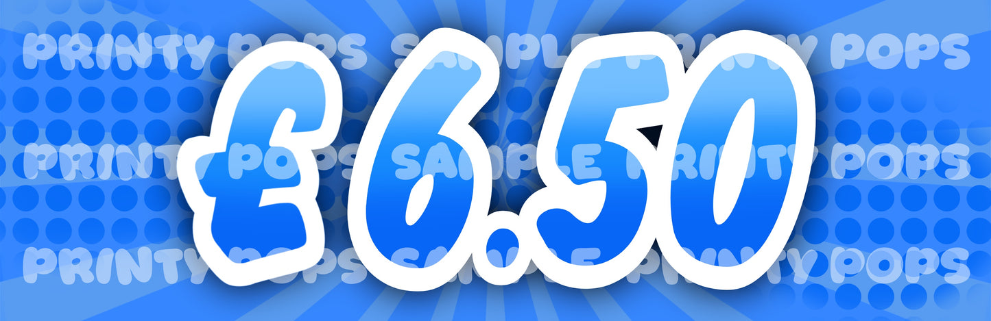 £ Pound - DIGITAL Price Face Painting Menu Card