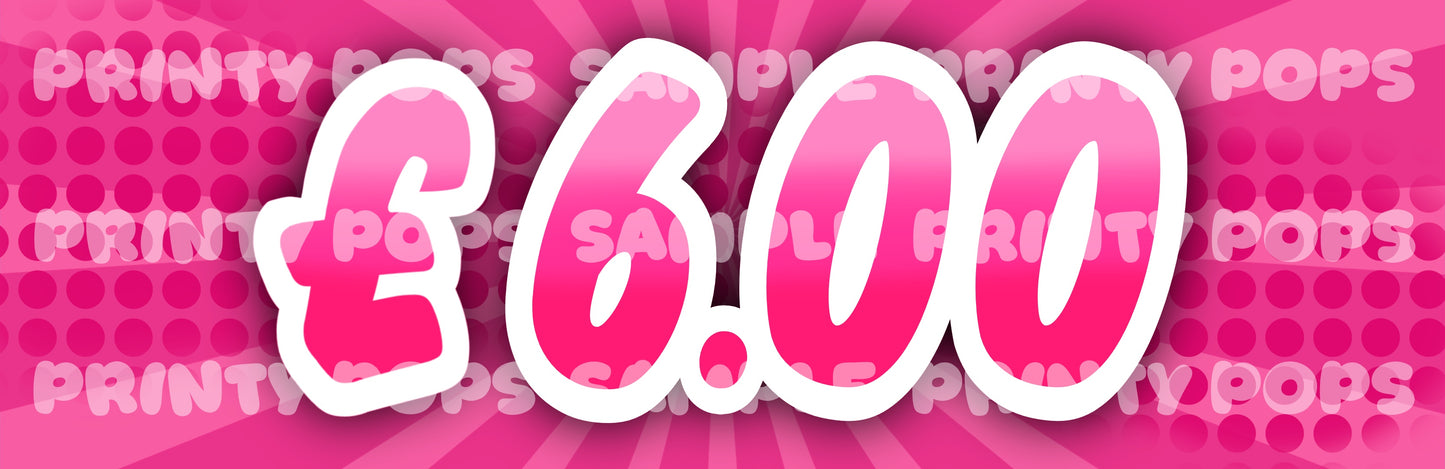 £ Pound - DIGITAL Price Face Painting Menu Card