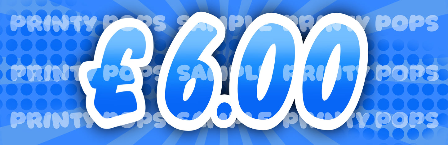 £ Pound - DIGITAL Price Face Painting Menu Card