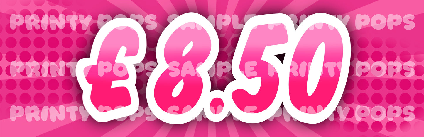 £ Pound - DIGITAL Price Face Painting Menu Card