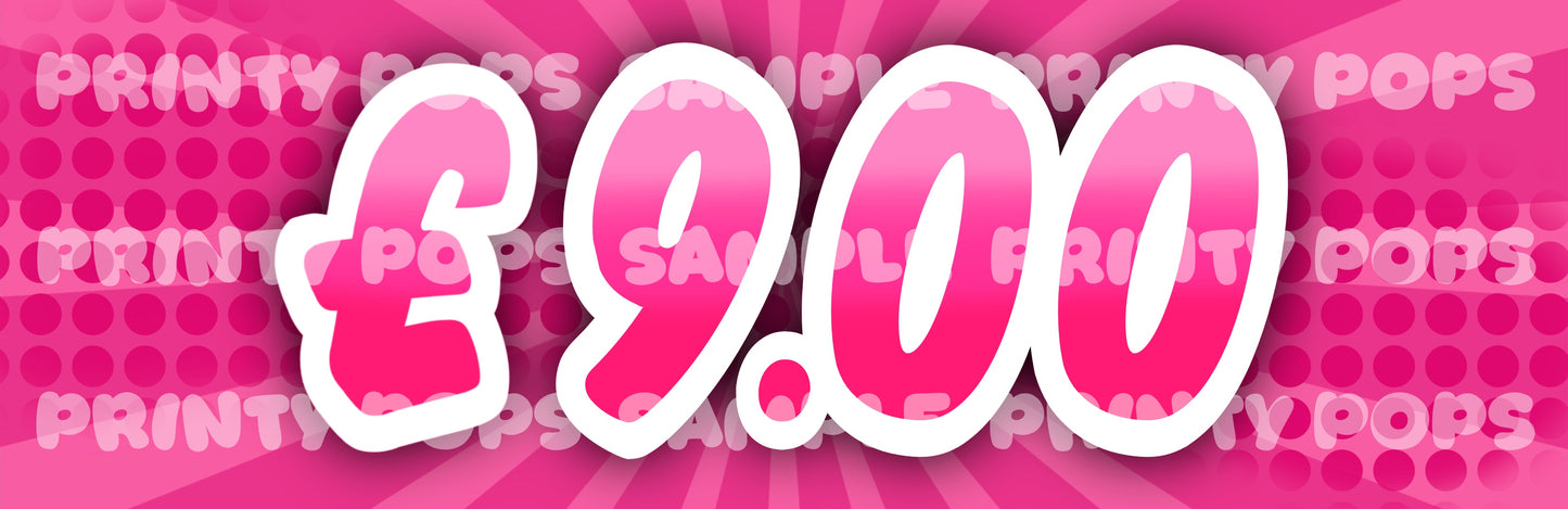 £ Pound - DIGITAL Price Face Painting Menu Card