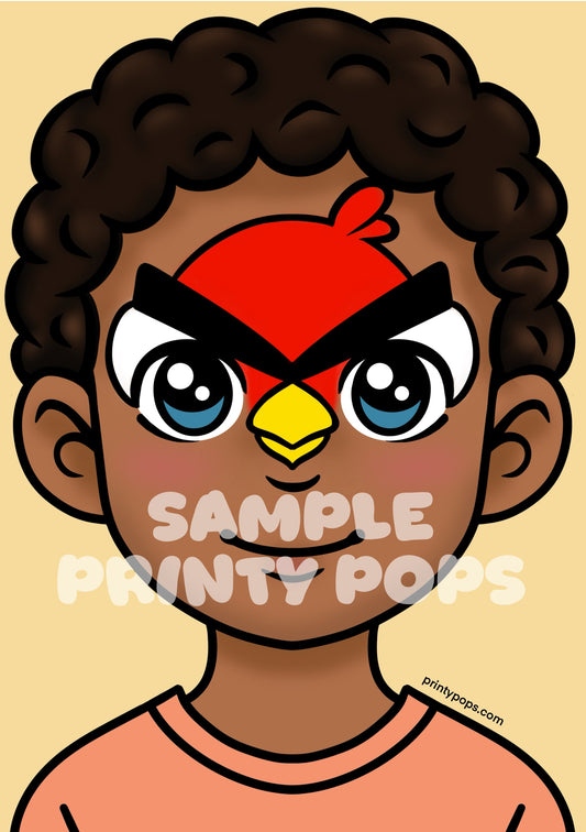 Angry Birds - Printed Face Painting Menu Card